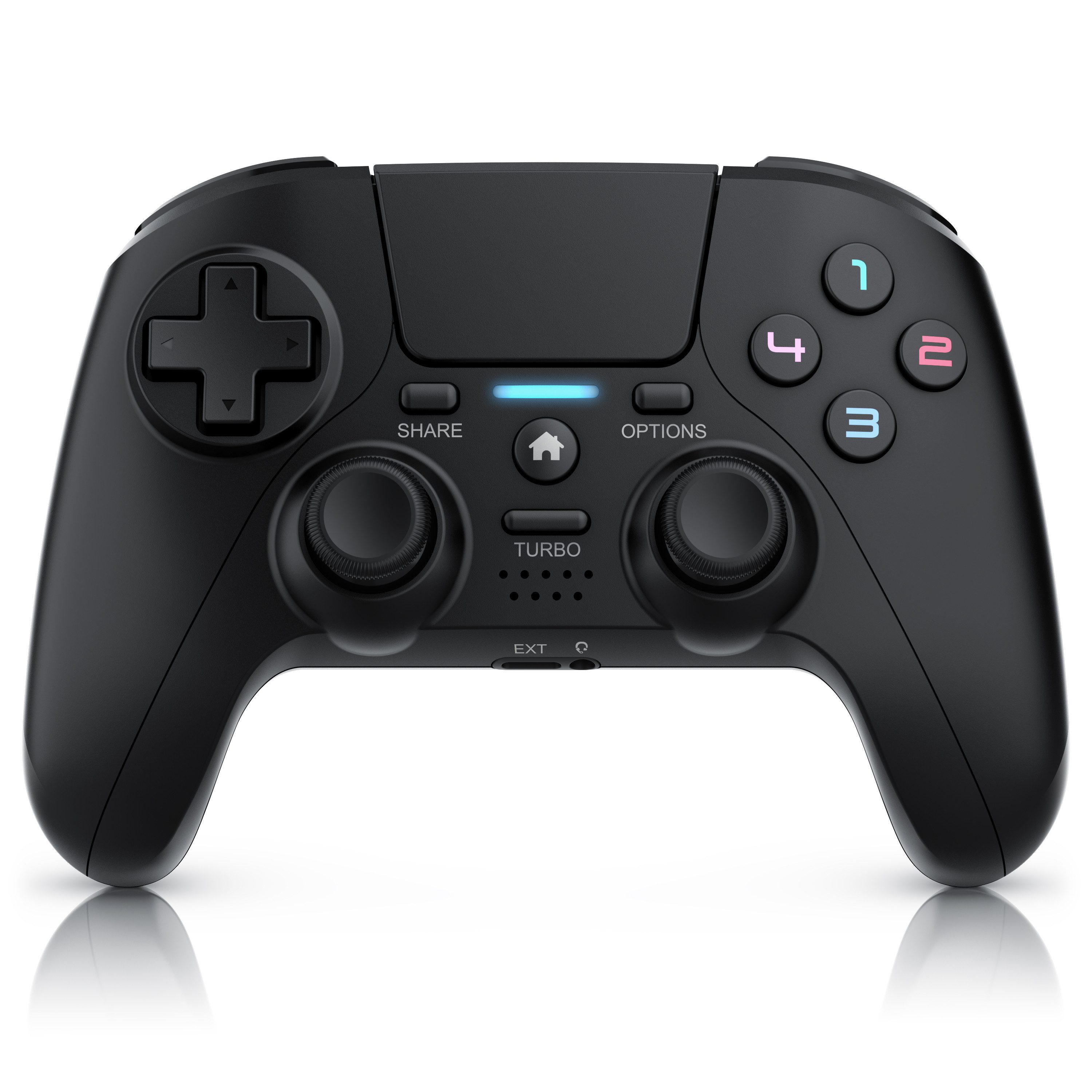 CSL Wireless Gamepad für PS4 & PC, Dual Vibration, Touchpad, Lautsprecher PlayStation 4-Controller (1 St., für Playstation 4 Pro / Slim, Lichtleiste Bluetooth, Headset Anschluss)