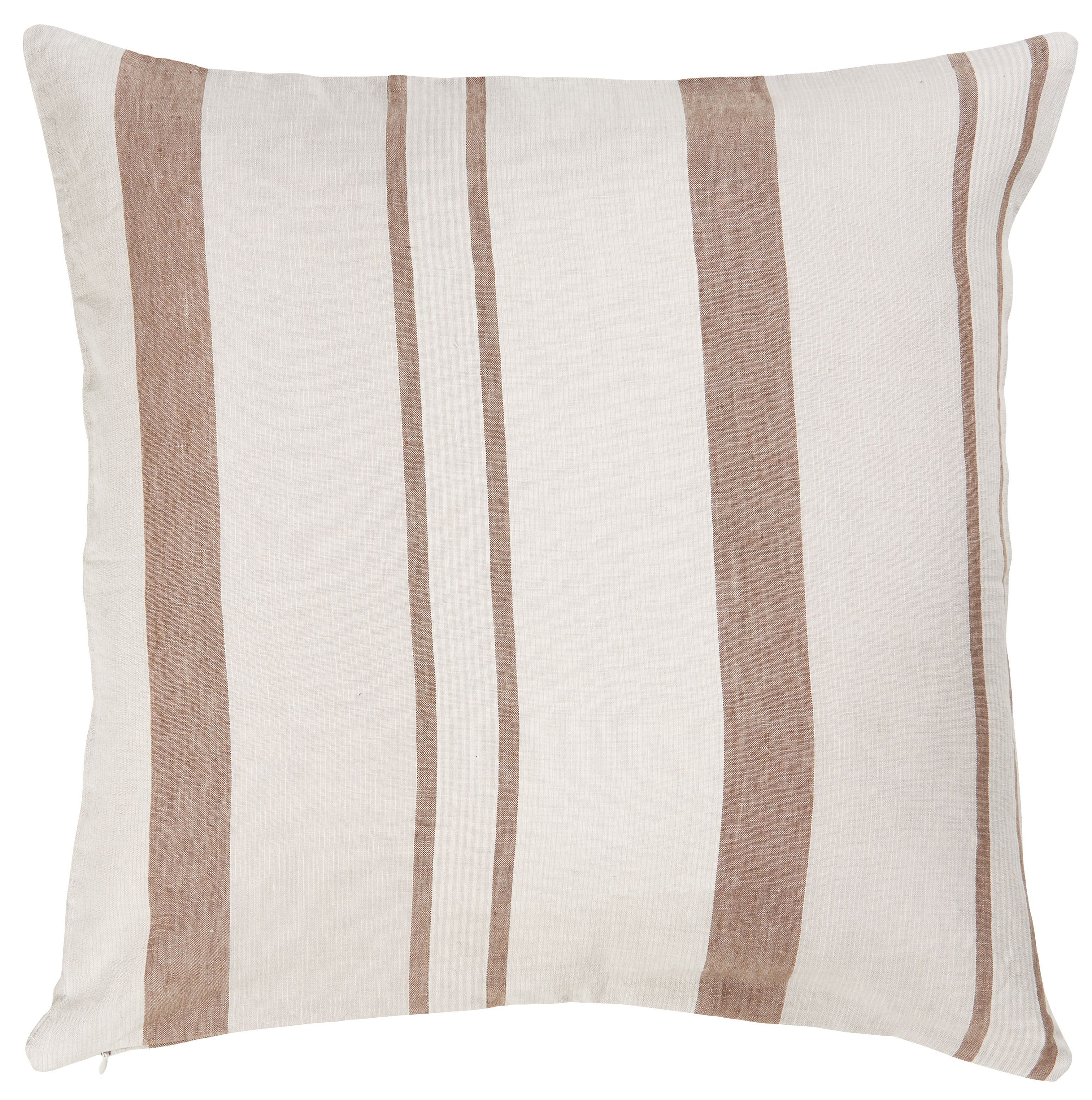 Kissenbezug Ib Laursen - Kissenbezug Kissenhülle 50x50cm Natur Braun Gestreift