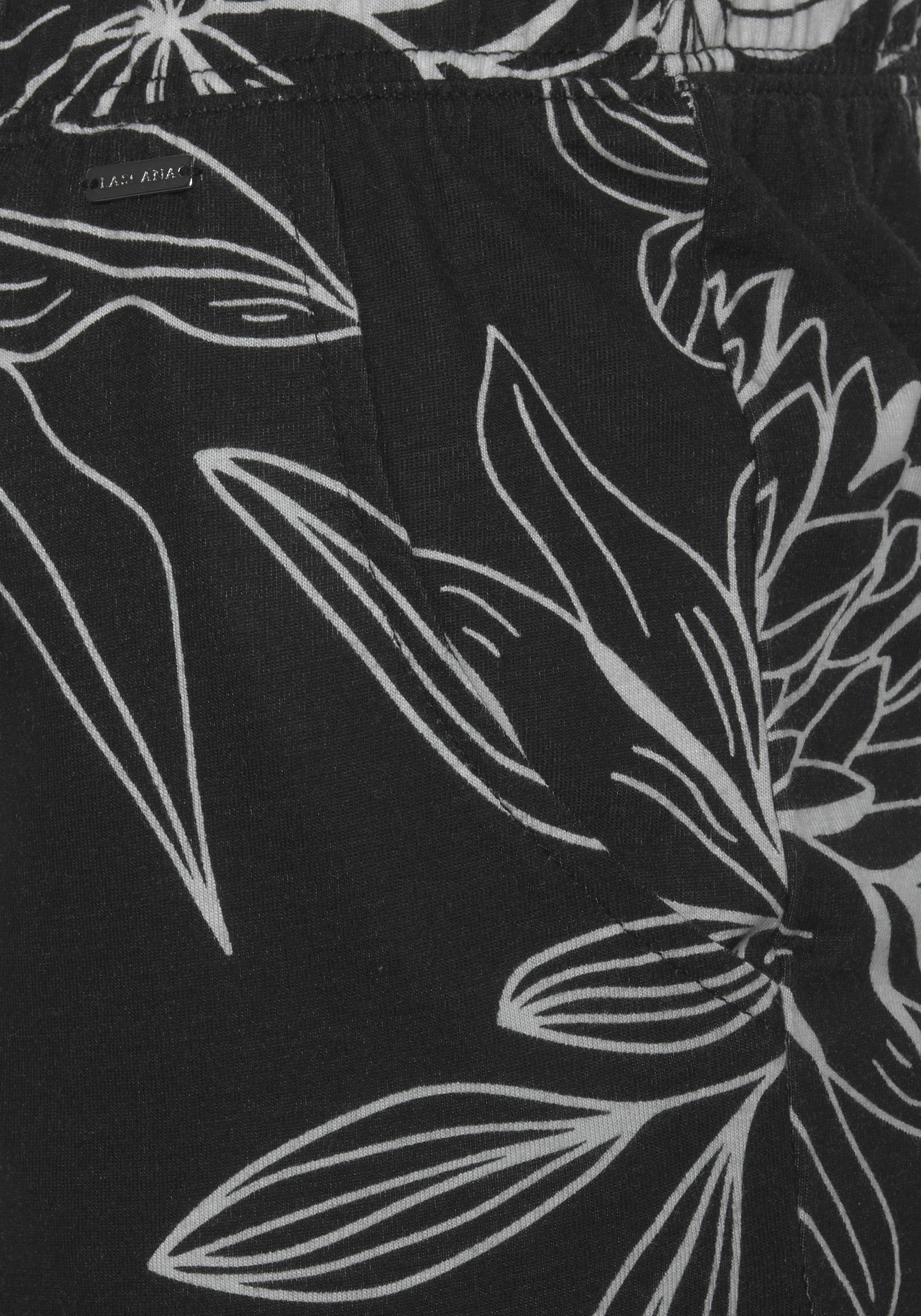 Schlafshorts schwarz-allover-geblümt LASCANA floralem mit Druck
