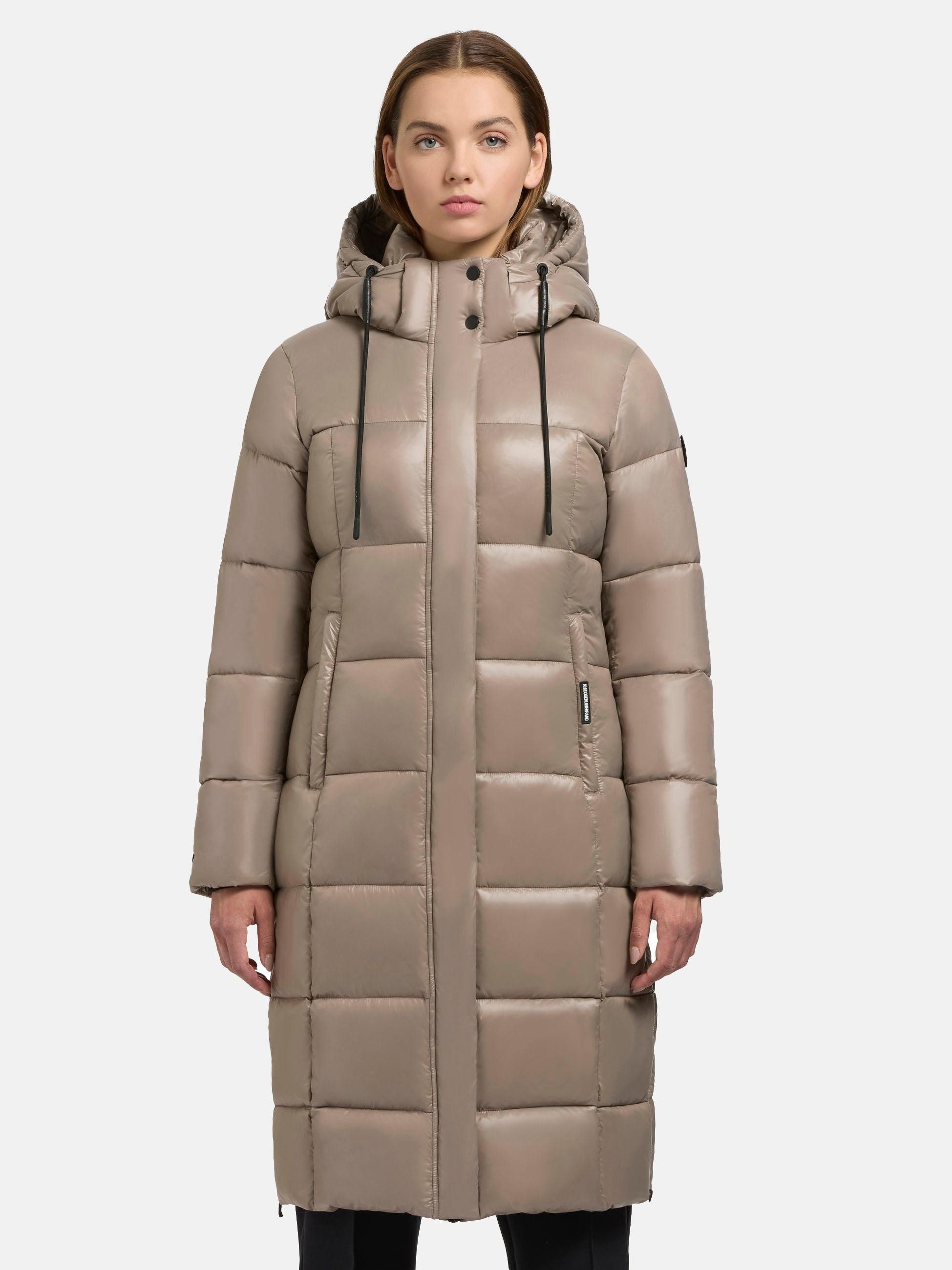 khujo Steppmantel "Shane2-YM", Glänzender Damen Wintermantel mit (abnehmbar günstig online kaufen