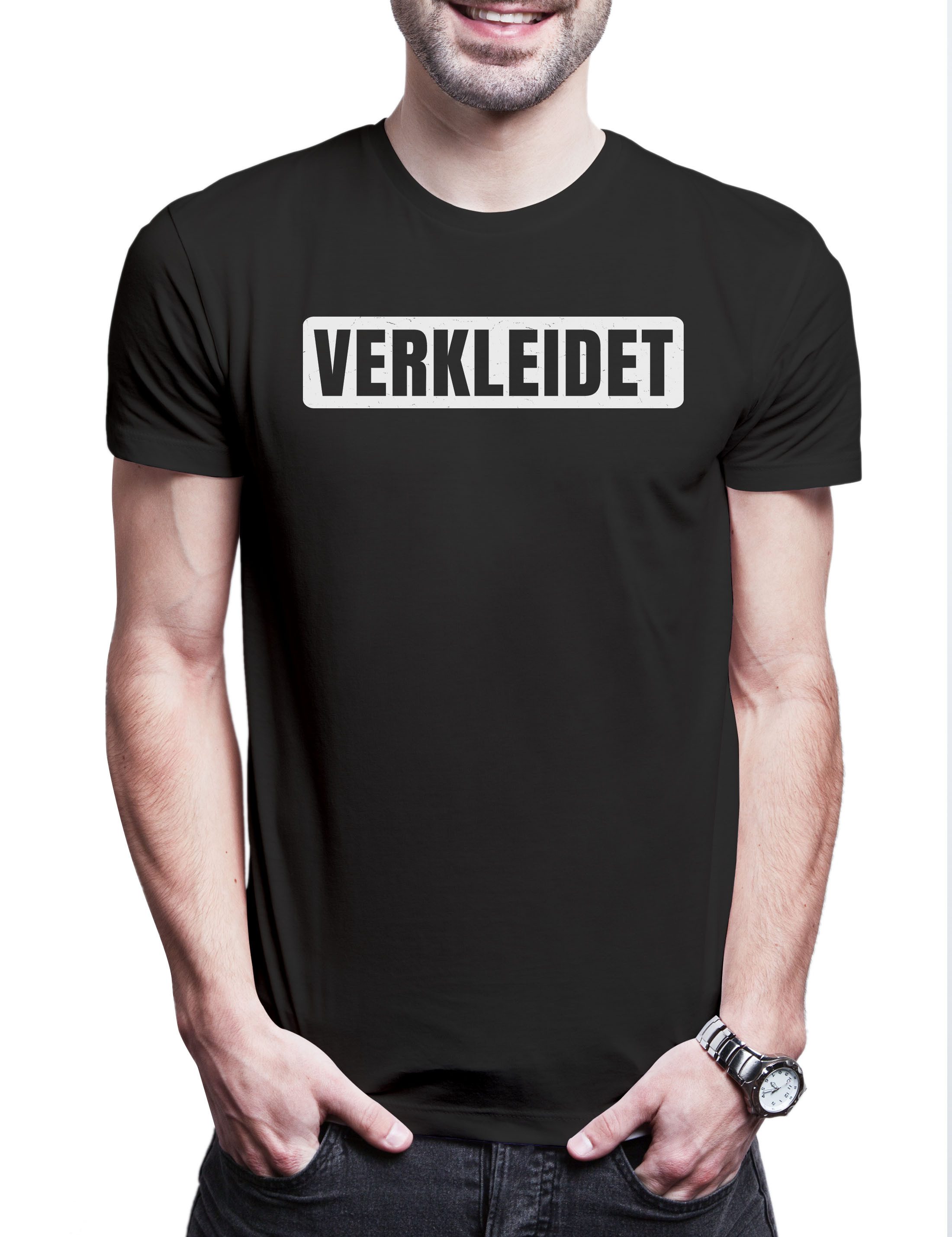 Print-Shirt Verkleidet B Herren T-Shirt Fasching Kostüm Karneval