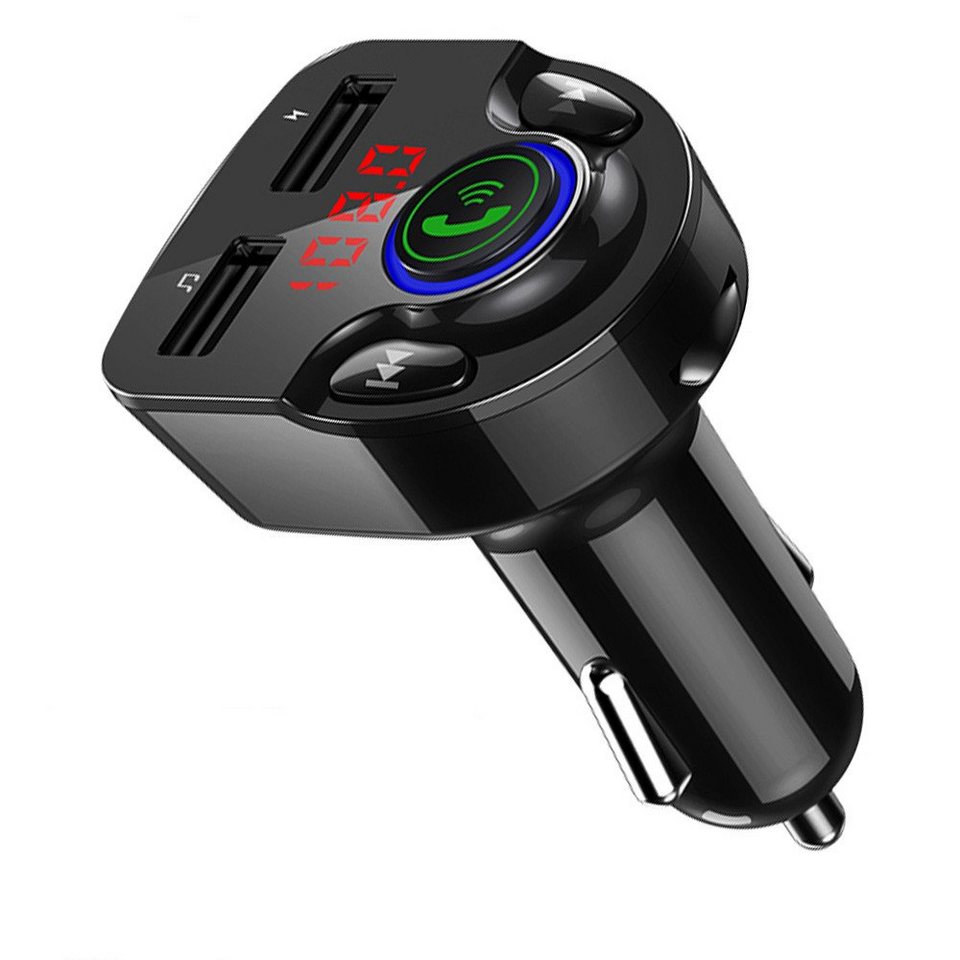 LifeImpree KFZ Transmitter Auto-Adapter, mit USB Laufwerk,  Freisprecheinrichtung und Sprachnavigation