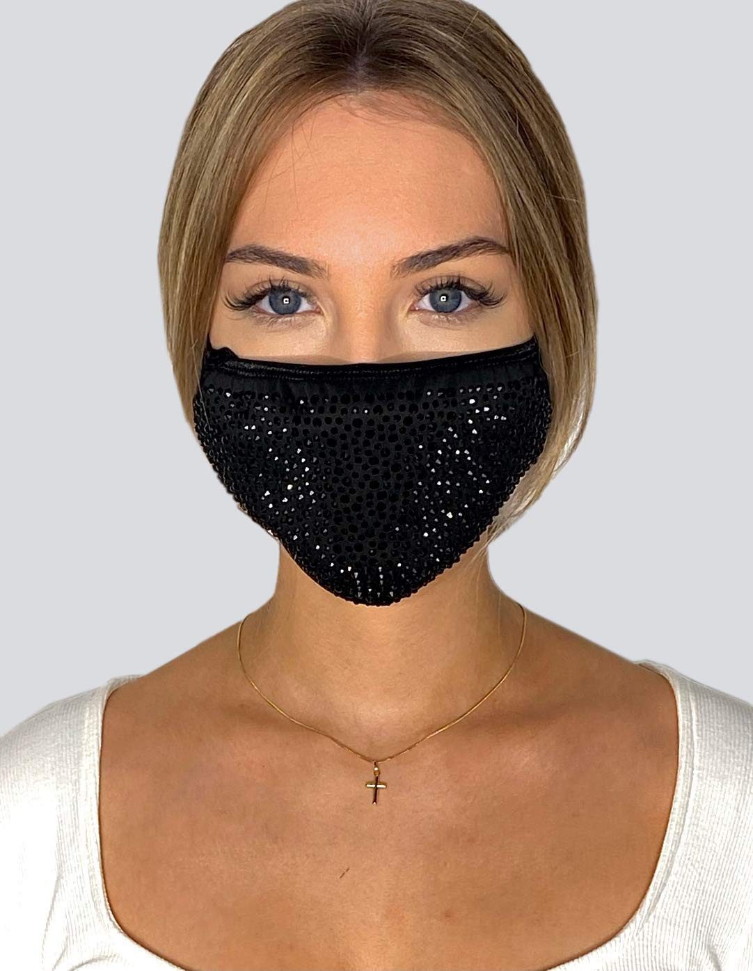 Dilara Mund-Nasen-Masken PREMIUM Strass & Pailletten Gesichtsmaske für Damen & Herren, Funkelnder Schutz mit Stil – ideal für besondere Anlässe
