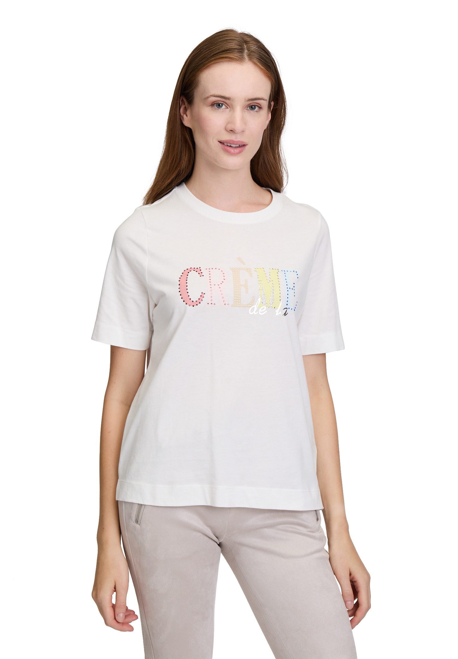 Cartoon Kurzarmshirt Damen mit Rundhalsausschnitt (1-tlg) Placement