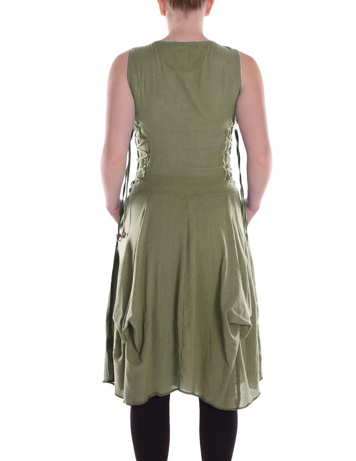 Vishes Midikleid Knielanges Kleid Baumwolle Casual günstig online kaufen