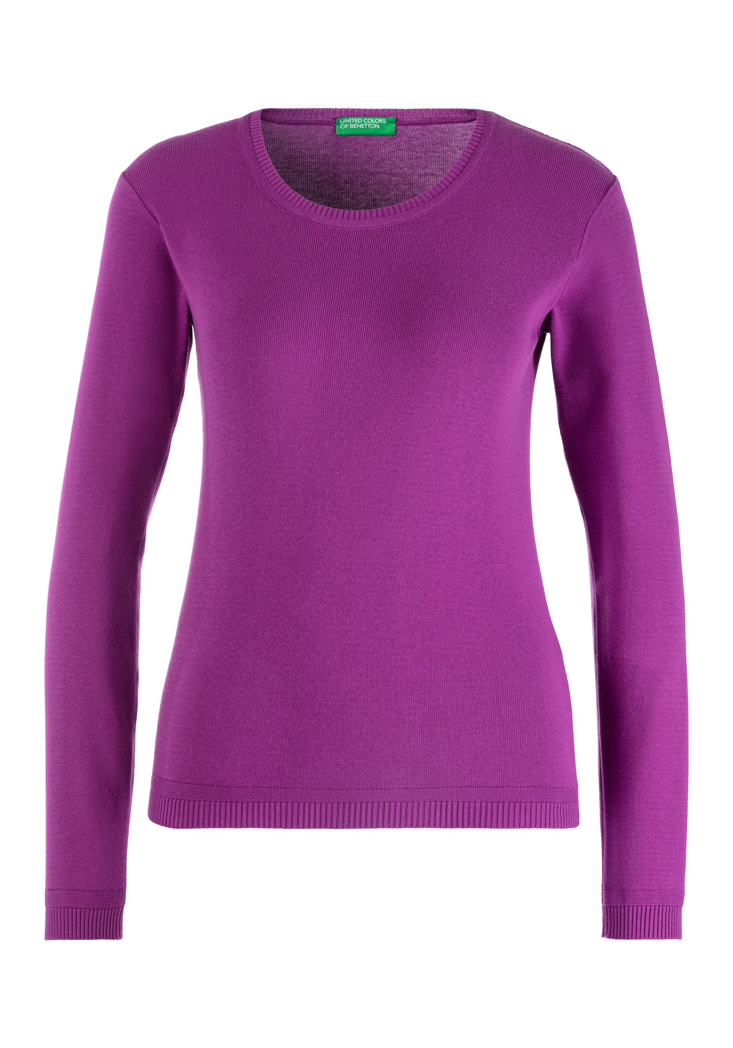 Benetton Colors of United Strickpullover mit Markenlabel