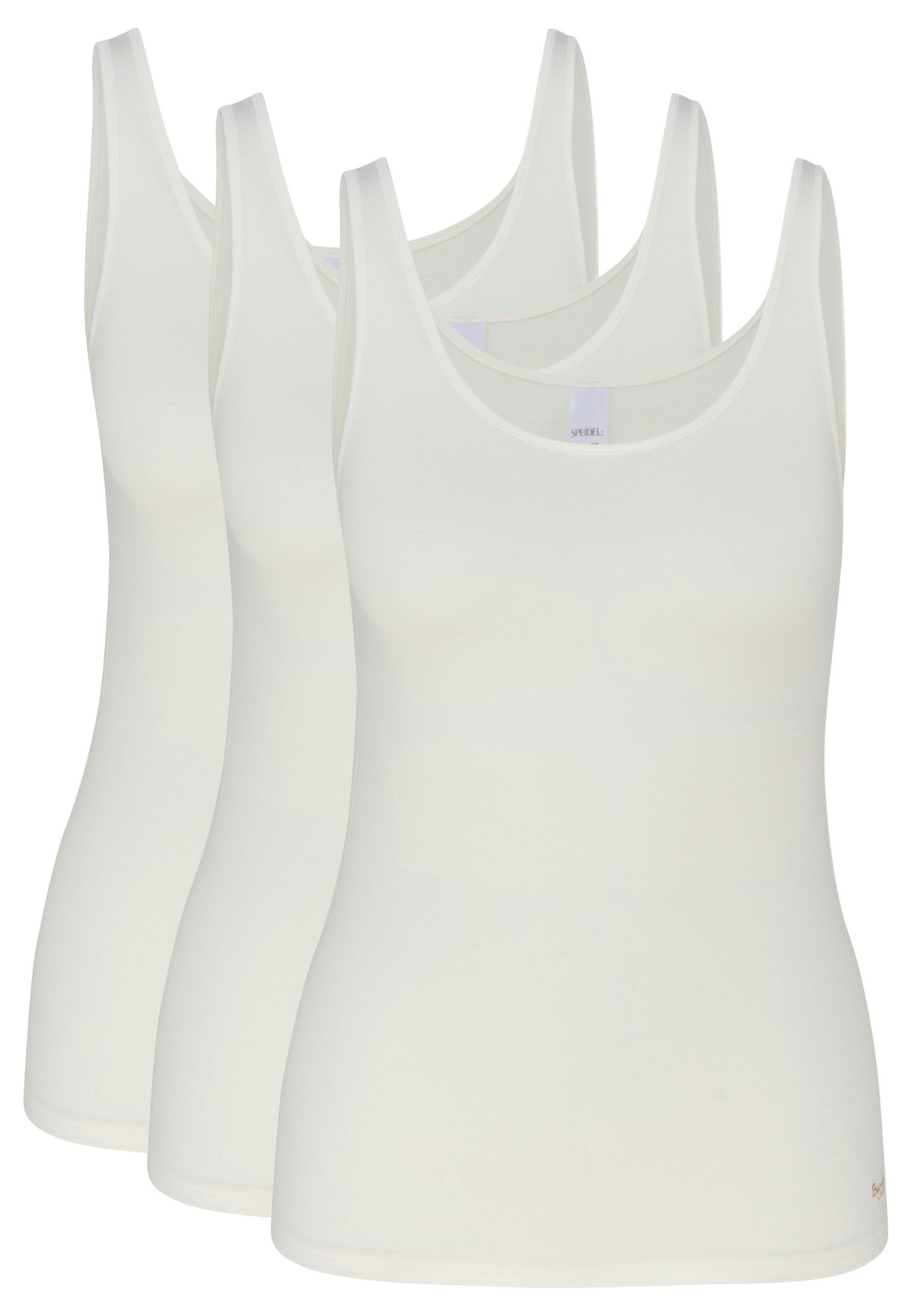 Speidel Unterhemd 3er-Pack Atmungsaktiv Unterhemd (Spar-Set, Top - 3-St) Flache, - softe / Elfenbein Bambus Abschlüsse