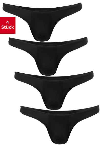 Fabio Farini String Männer Unterhosen - Herren Tanga (4-St) im sportlich knappen Look