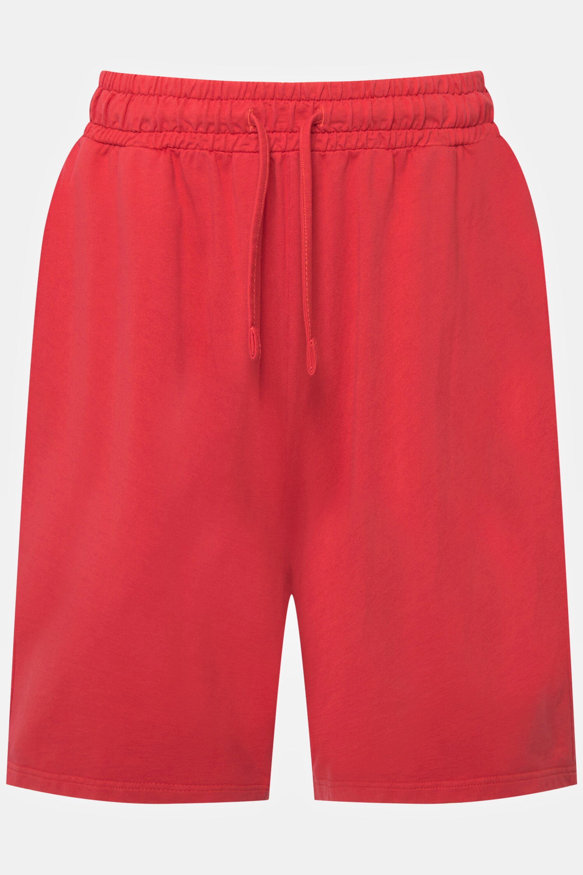 Wash Schlupfhose Out gerades Popken paprikarot Bein Sweat-Capri Ulla Taschen Rose