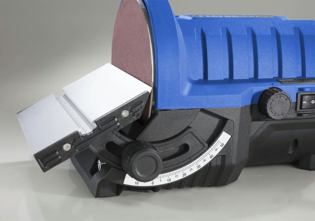 Westfalia Werkzeug Band-Tellerschleifer Tellerschleifer mit Gehrungswinkel, 140 Watt