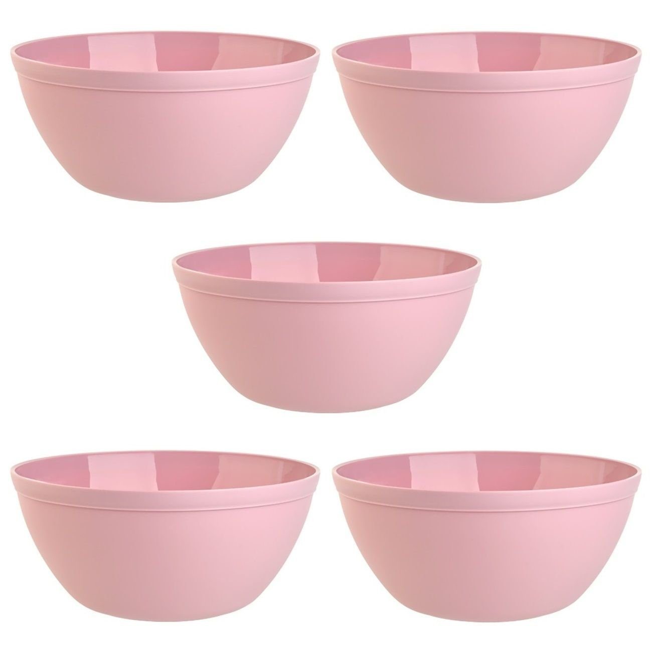 Engelland Müslischüssel Plastikschale, 900 ml, PP-Kunststoff (BPA-frei), (Vorteils-Set, 5-tlg), spülmaschinengeeignet, mikrowellengeeignet, Ø 16 cm, BPA-frei