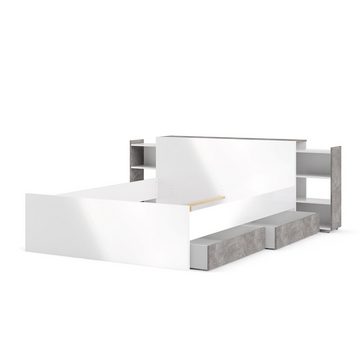 ebuy24 Bett Nada Bett 2 Bettschubladen breite 94 cm, beton dek (1-tlg)