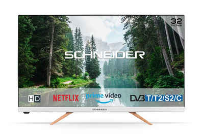 SCHNEIDER SC-32 S1 Fjord LED-Fernseher (80 cm/32 Zoll, HD, HD Triple Tuner, 50 - 60 Hz, Wlan, 3x HDMI CEC davon 1x HDMI ARC, Streaming und IPTV)