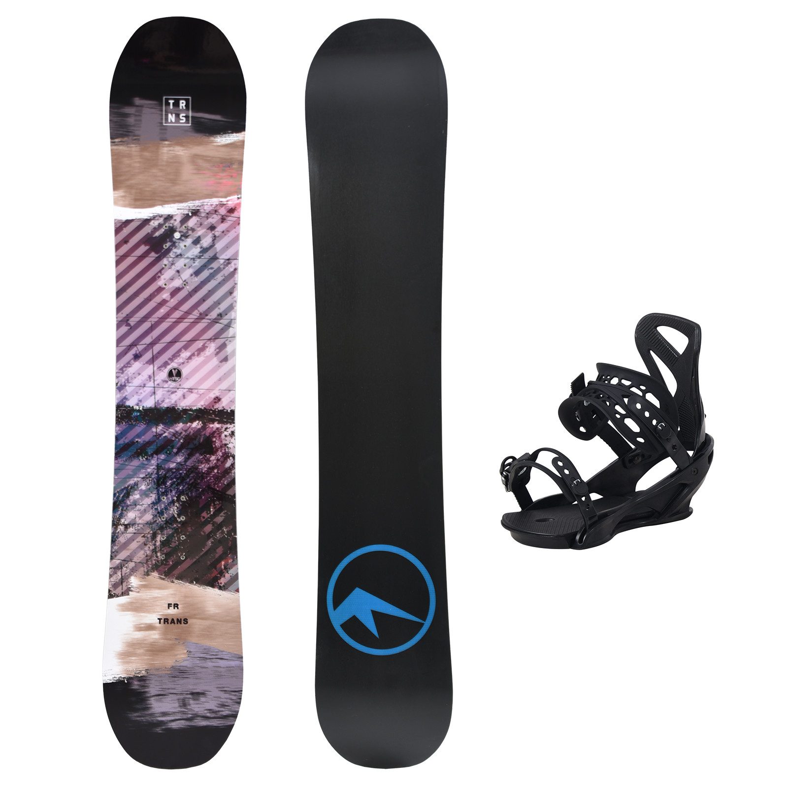 Snowboard Trans Snowboard Set FR 157mw cm Schwarz + Sonic L Bindung