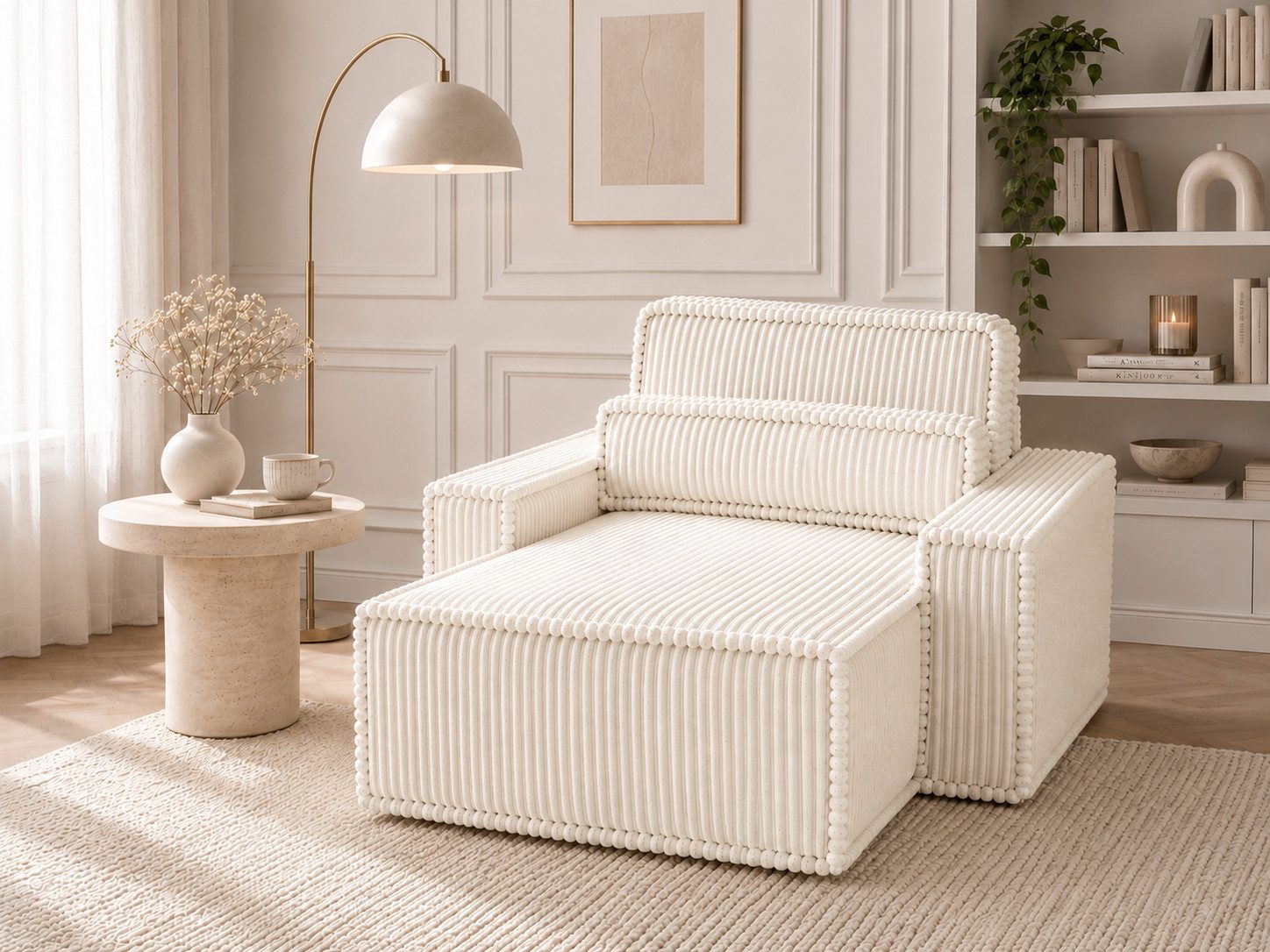 MOEBLO Chaiselongue ARGENTO, Polsterliege aus Cord Loveseat Chaiselounge Ottomane premium Cordstoff Loungesofa Relaxsessel Recamiere XXL-Sessel Loungesessel, (BxHxT):100 x 85 x 162 cm