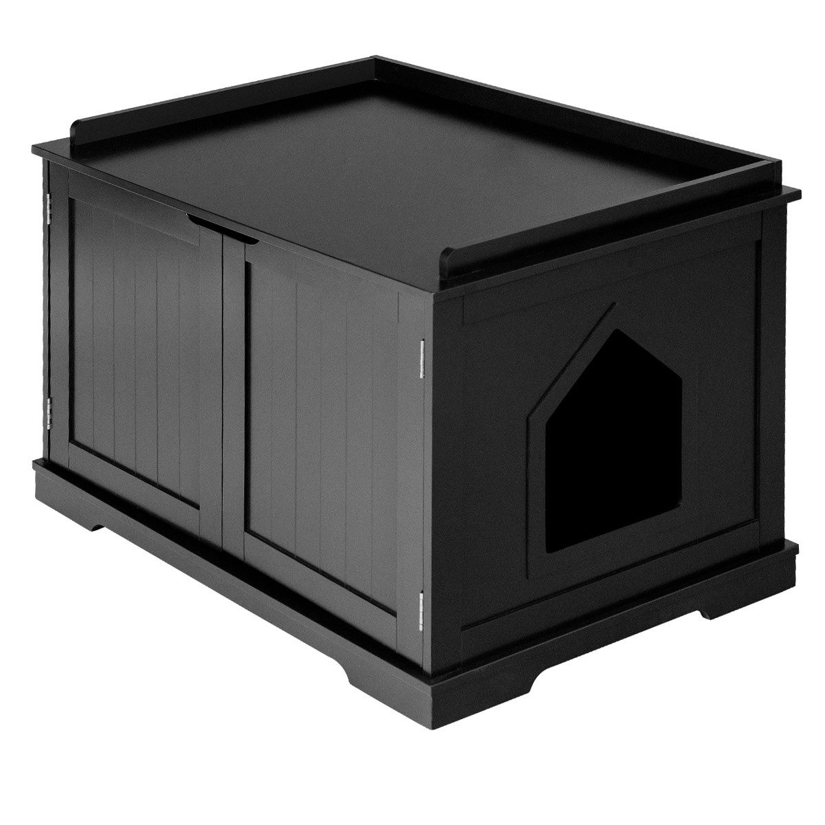 COSTWAY Tierhaus Katzenhaus, Katzenhöhle, mit Bett & Eingang, 75x54x52cm