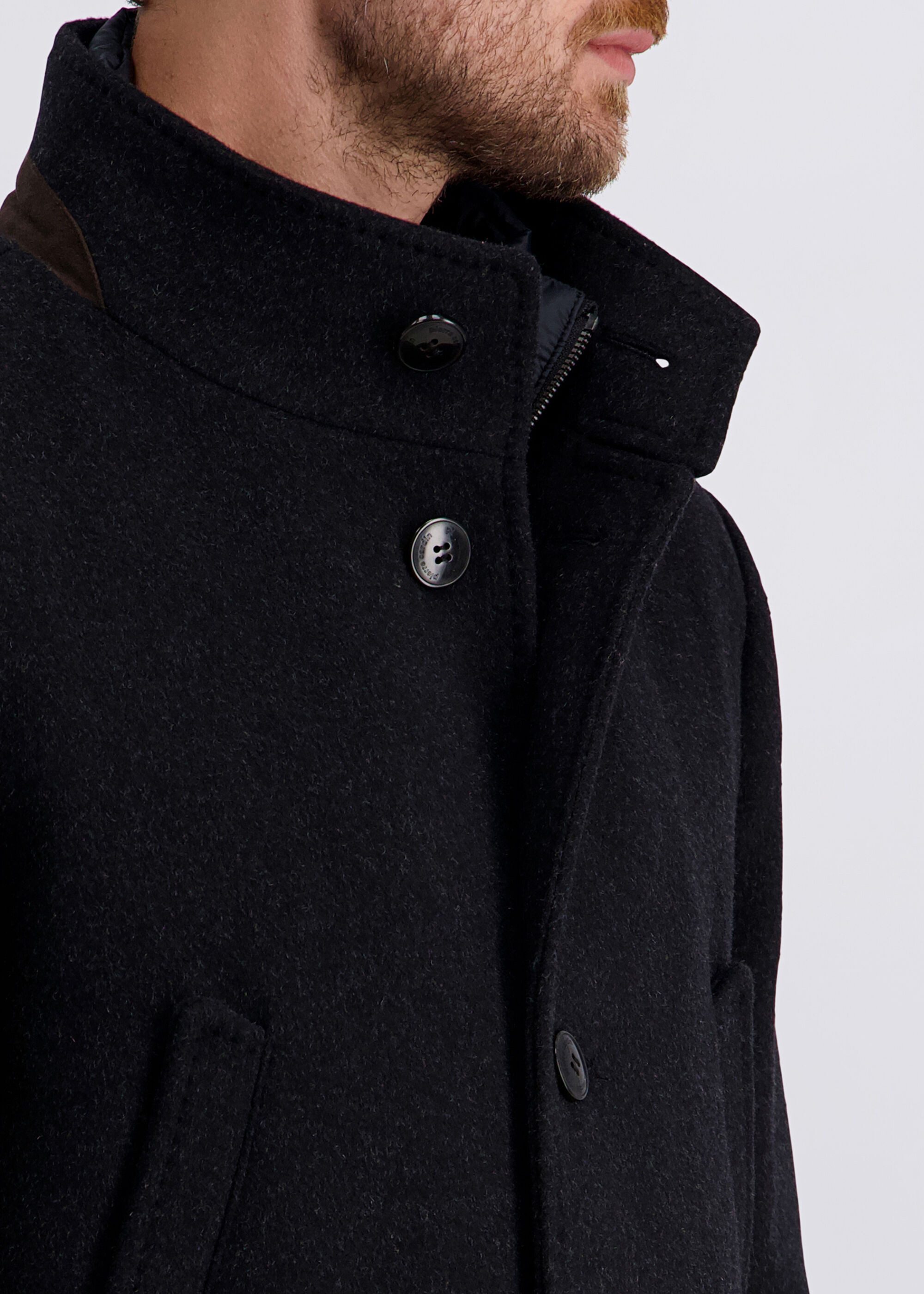 Pierre Cardin Langmantel mit hohem Kragen