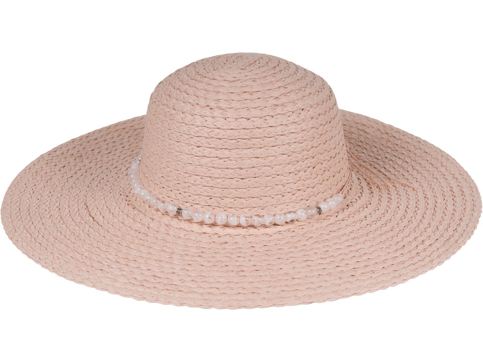 styleBREAKER Sonnenhut Papierstroh Sonnenhut Perlen Hutband (1-St)