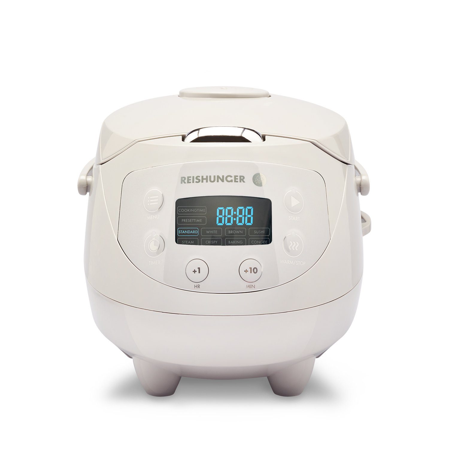 Reishunger Рисоварка - Digitaler Mini Рисоварка, 350 W, Dämpfeinsatz, Messbecher, Reislöffel, Timer- und Warmhaltefunktion