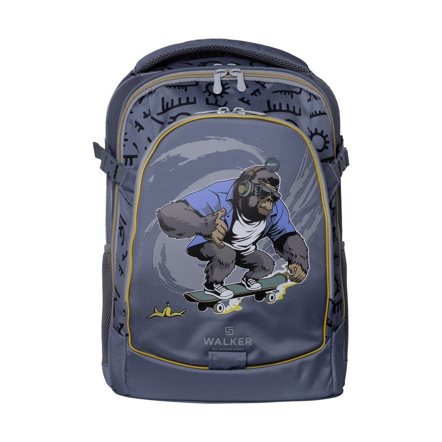 Schneiders Schulrucksack Walker FAME Light Grey Banana Slide