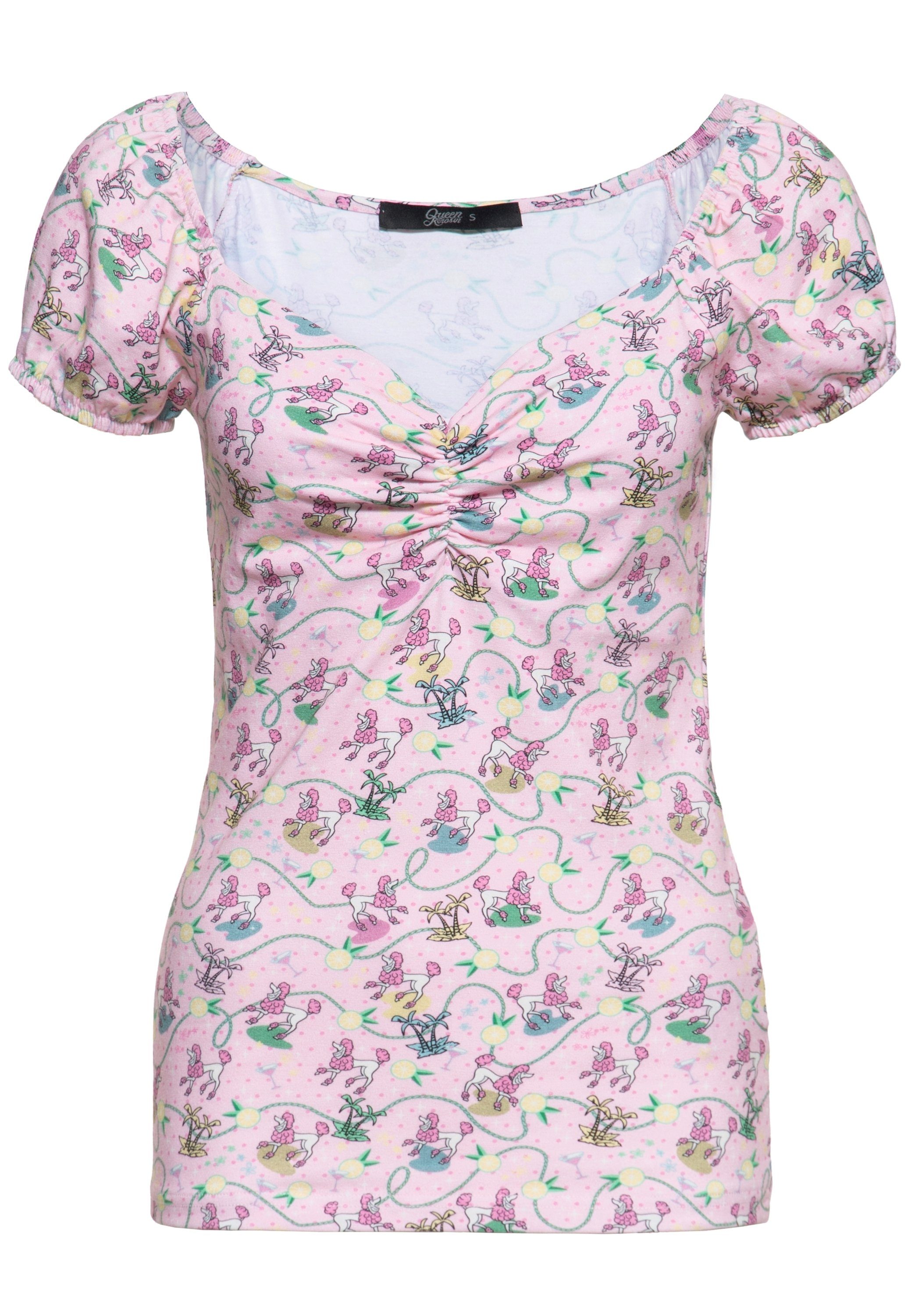 QueenKerosin Print-Shirt Poodle (1-tlg) mit vintage günstig online kaufen