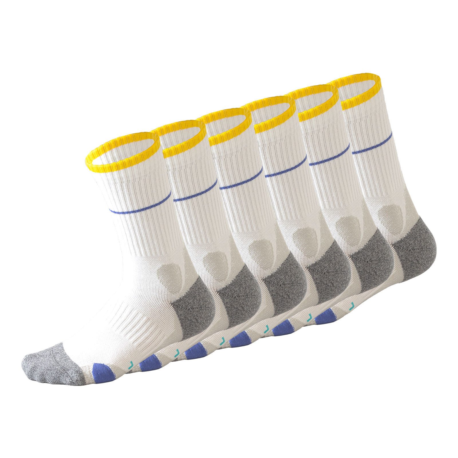 Vivi Idee Sportsocken 6 Paar Unisex Sportsocken aus gekämmter Baumwolle, Einheitsgröße 39-44 (6-Paar) Perfekte Passform, Ideal für Laufen, Wandern und Sport