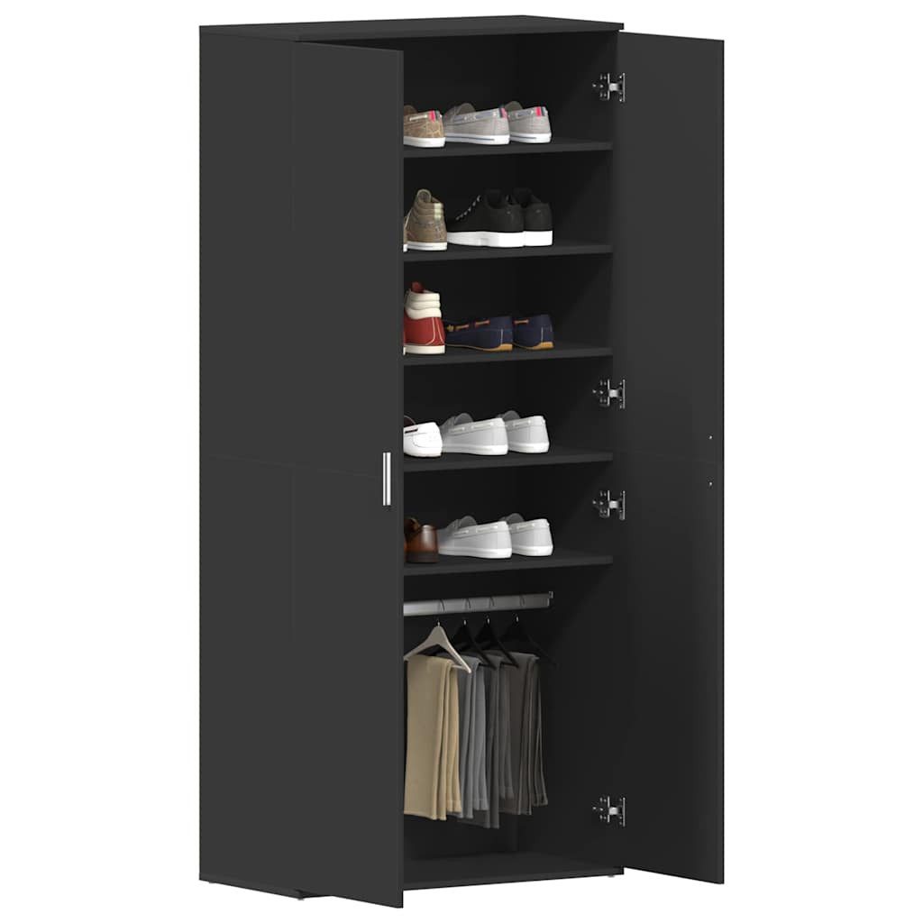 vidaXL Schuhregal Schuhschrank mit Tür Schwarz günstig online kaufen