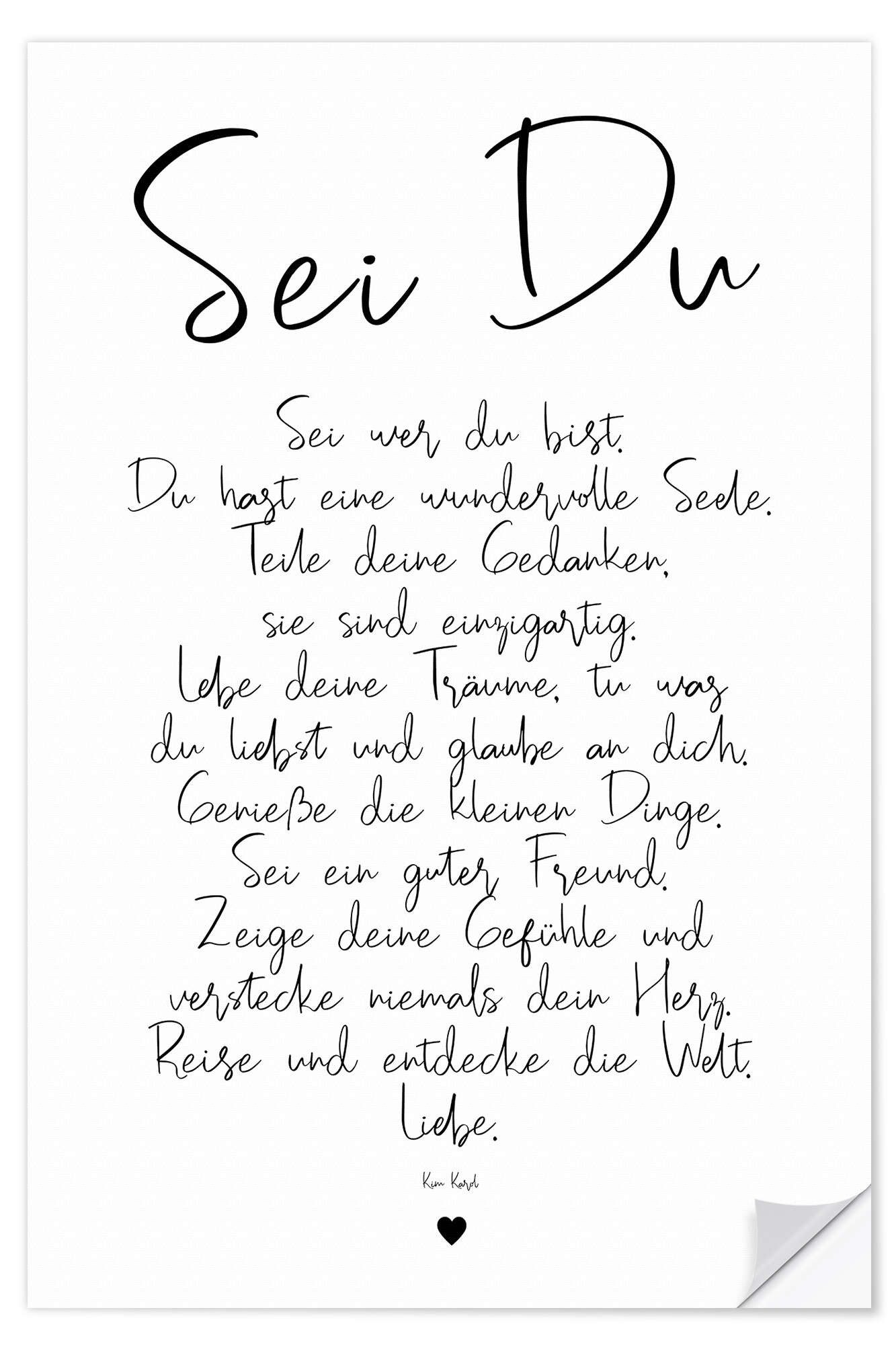 Posterlounge Wandbild Sei Du - ein günstig online kaufen