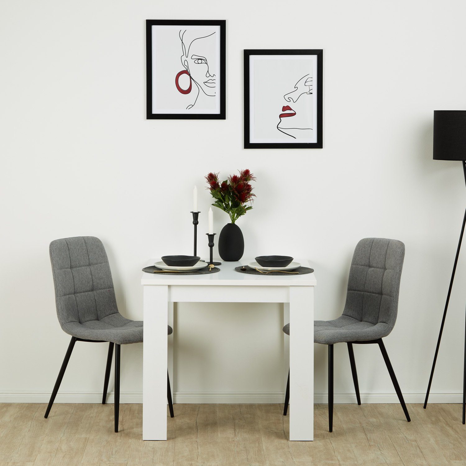 Homestyle4u Polsterstuhl Küchenstuhl modern Esszimmer Grau günstig online kaufen