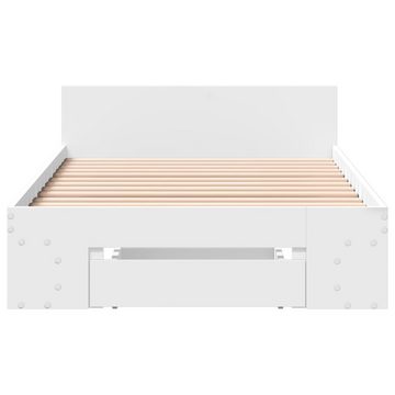 vidaXL Bett Bettgestell mit Schublade Weiß 100x200 cm Holzwerkstoff