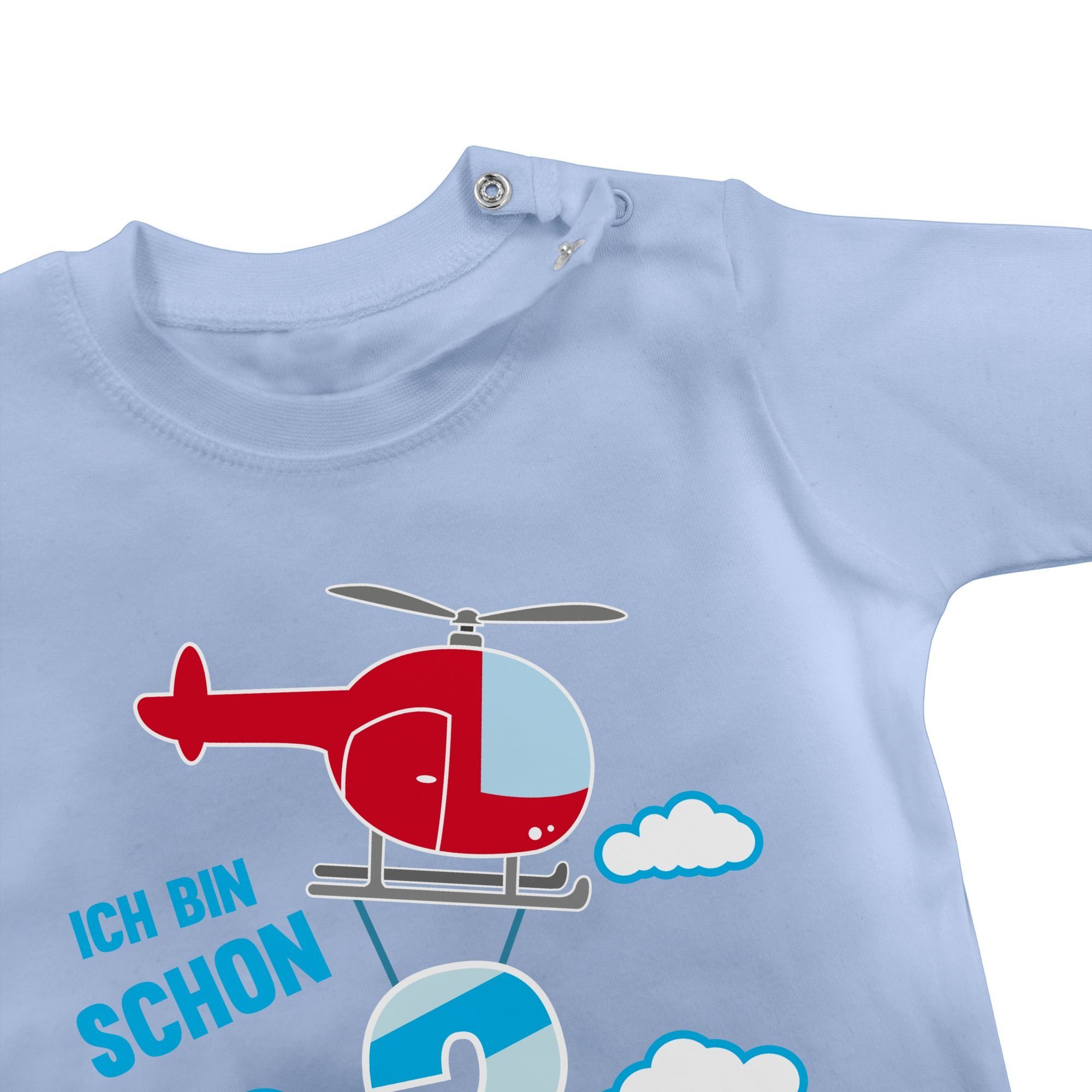 Kinder Jungen (Gr. 50 - 92) Shirtracer T-Shirt Ich bin schon zwei Hubschrauber - 2. Geburtstag - Baby T-Shirt langarm