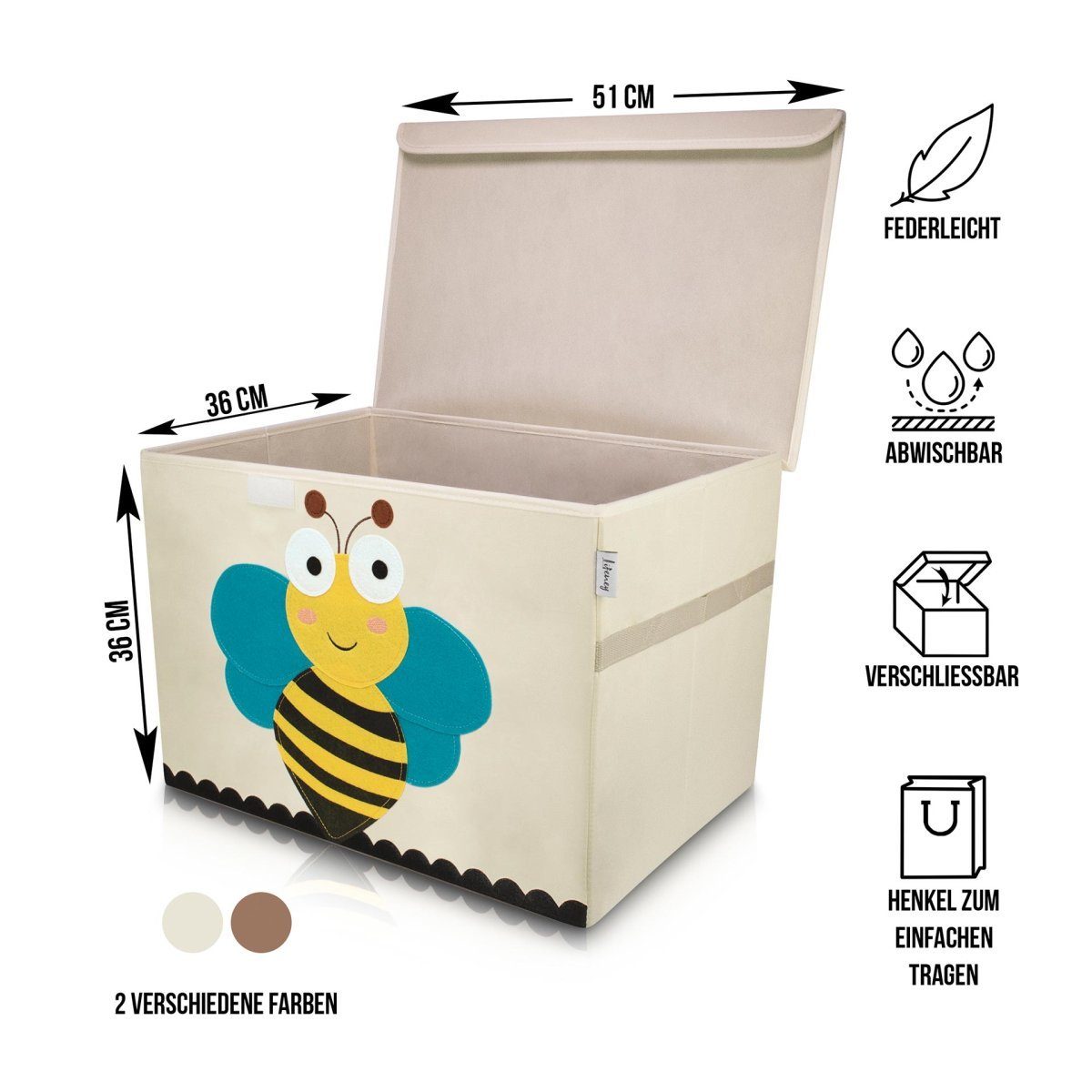 Lifeney Faltbox Aufbewahrungsbox mit Deckel Biene, günstig online kaufen