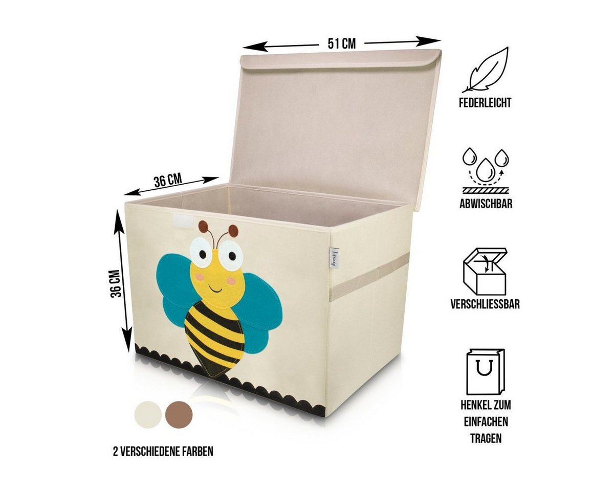 Thumbnail - Lifeney Faltbox Aufbewahrungsbox mit Deckel Biene, groß