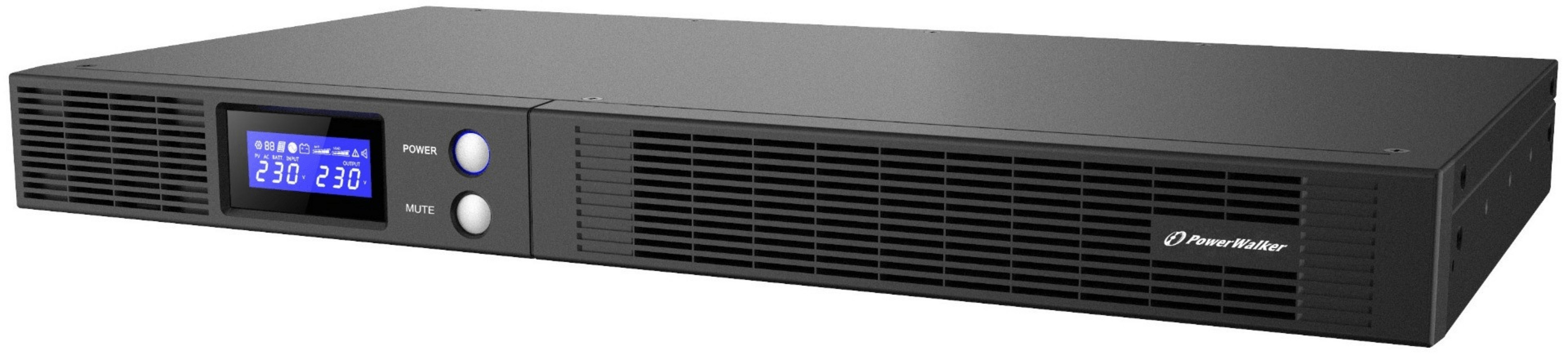 BlueWalker Serverschrank PowerWalker Line-Interactive reine Sinuswelle 500VA R1U USV