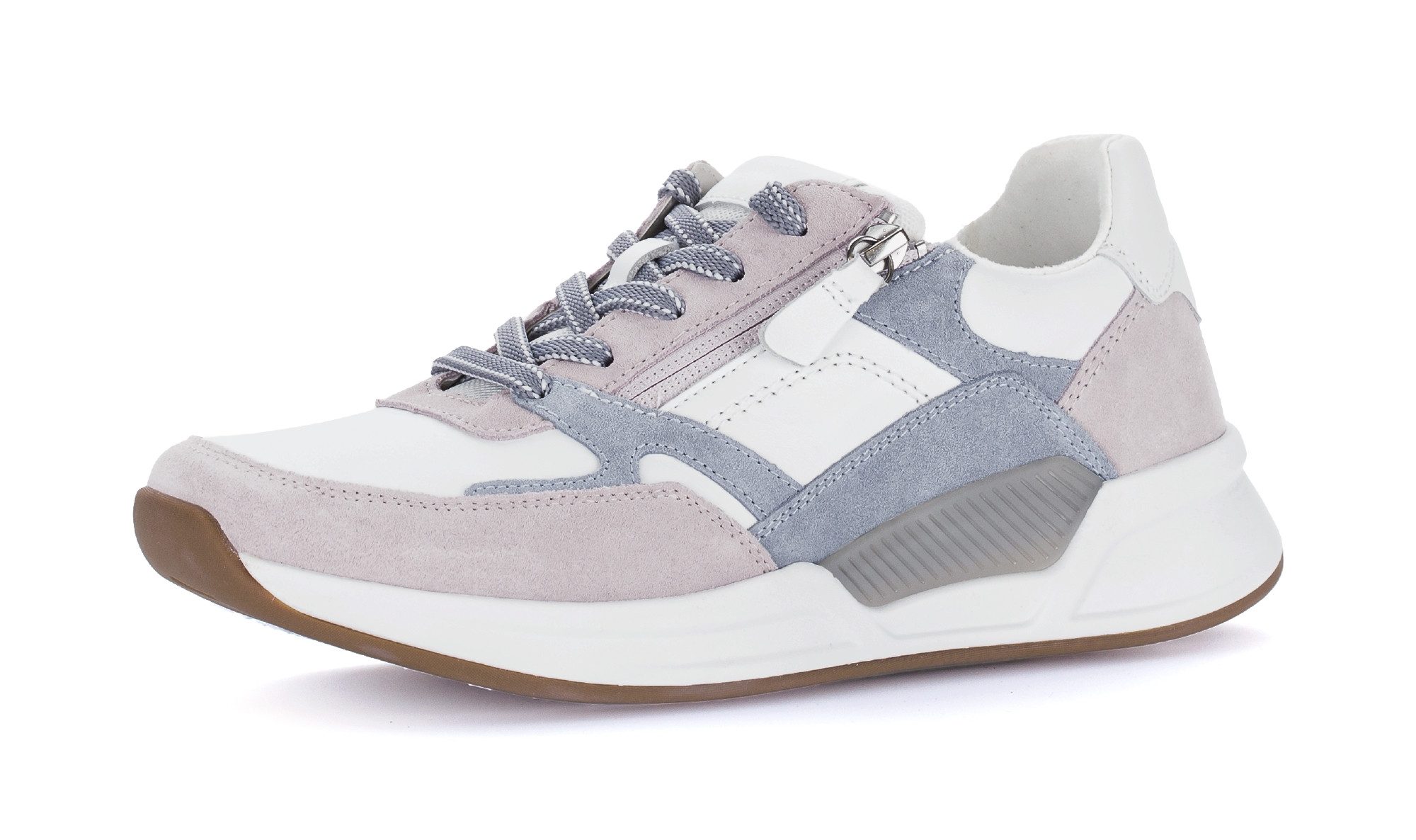 Gabor Rollingsoft Keilsneaker, Freizeitschuh, Halbschuh, Schnürschuh mit Kontrastbesätzen, G-Weite