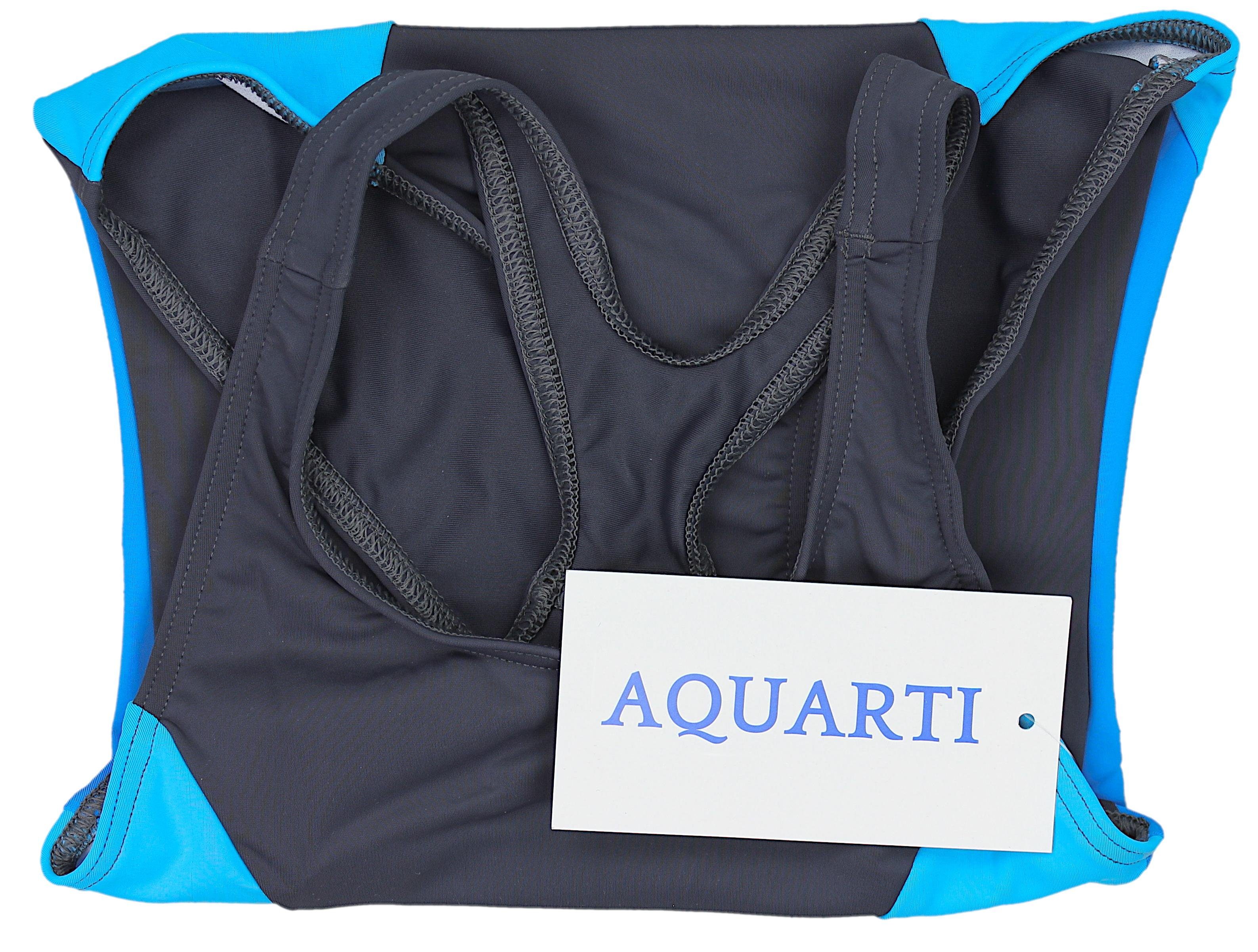 Aquarti Badeanzug Dunkelgrau Badeanzug / Mädchen mit Ringerrücken Aquarti S-1218 Blau B