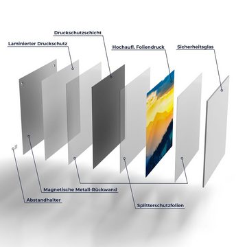 DEQORI Magnettafel 'Sonnenuntergang in Bergen', Whiteboard Pinnwand beschreibbar