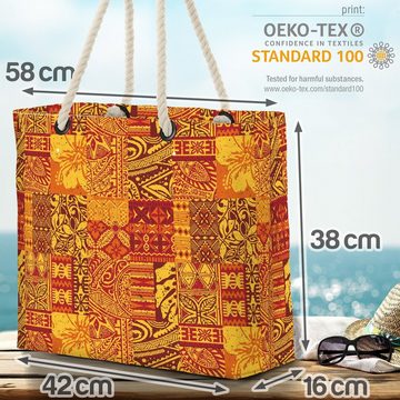 VOID Strandtasche (1-tlg), Tribal Hawaiianisch Beach Bag Stoff Patchwork Vintage Hawaii Tropen Urlaub Reis