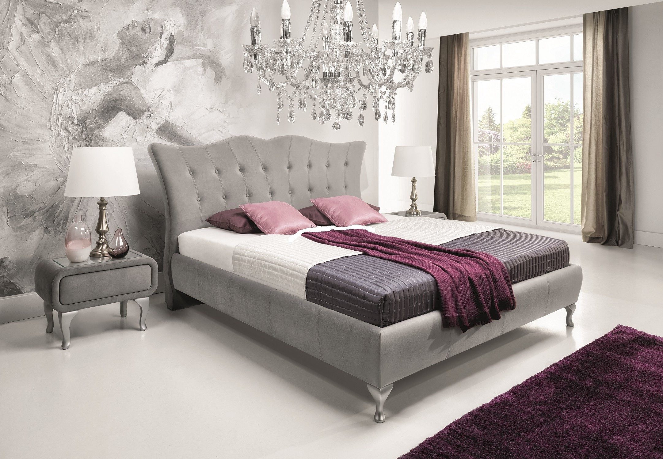 Polsterbett Luxuriöses Chesterfield Polsterbett im eleganten Design