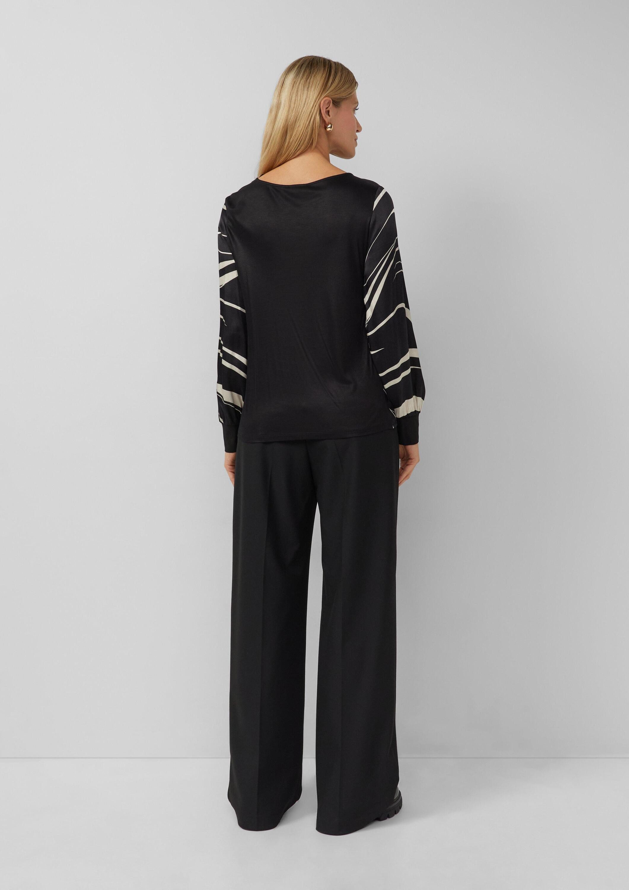 s.Oliver Langarmshirt T-Shirt Gemustertes Langarmshirt im Fabricmix