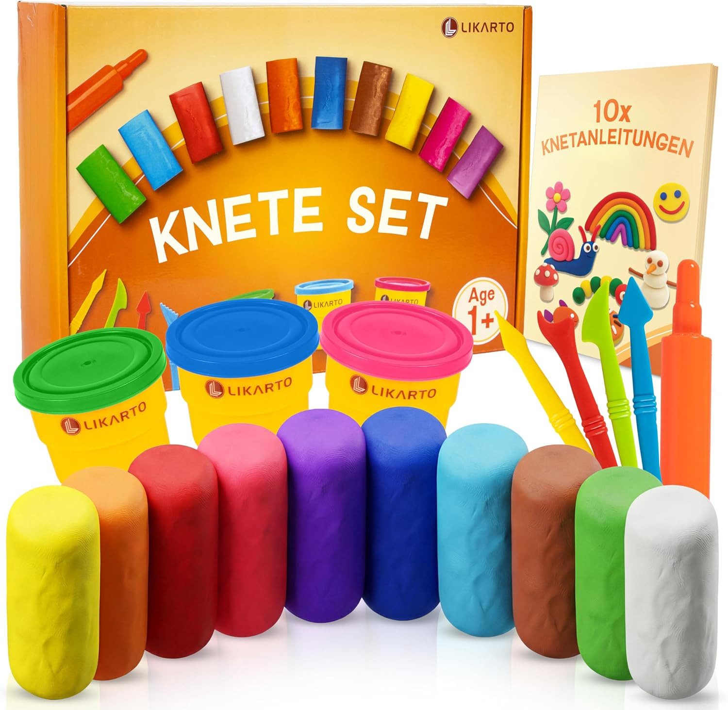 Likarto Knete LIKARTO Veganes Knete Set 10 Farben