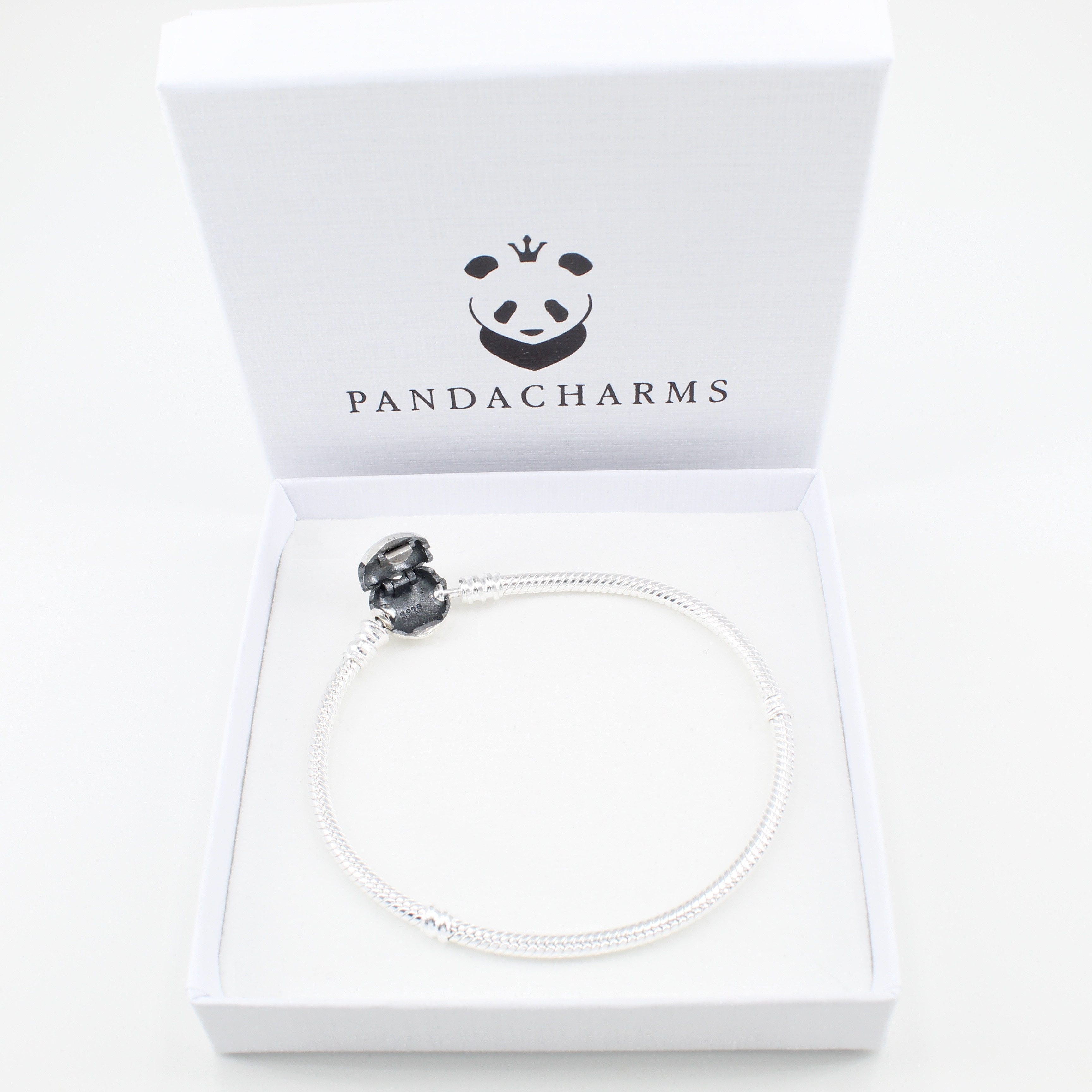 PANDACHARMS Charm-Armband Charm Armband mit Herzverschluss, 925er Sterling Silber, Länge 16-21cm