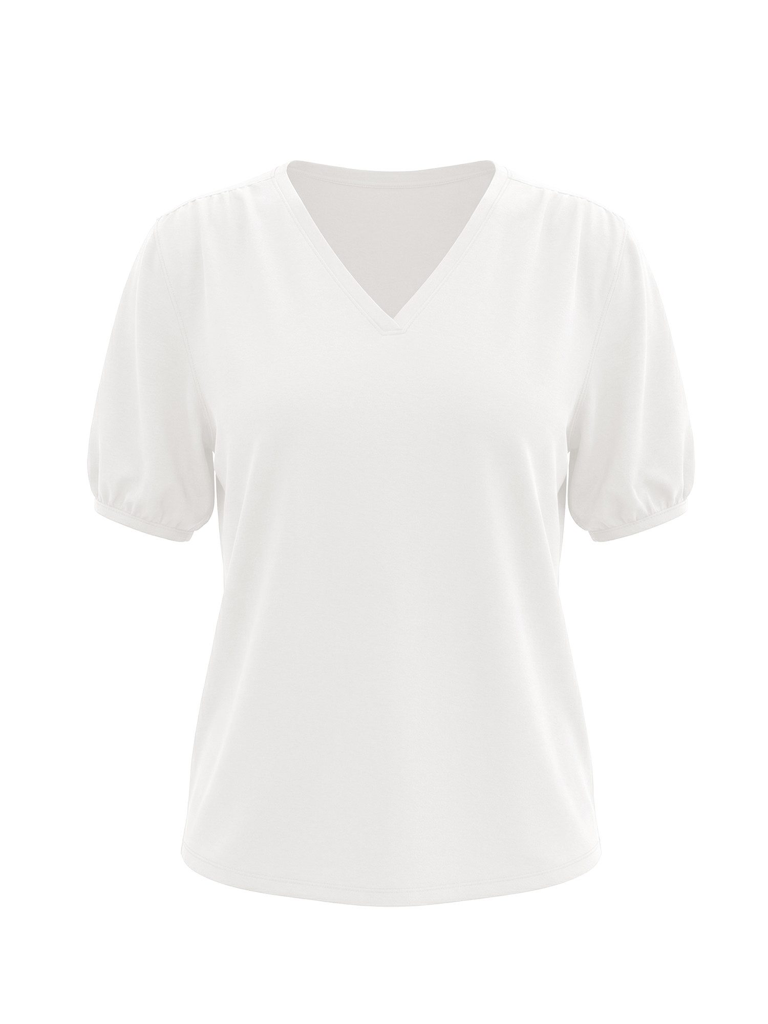 T-Shirt Damen Puffbluse mit V-Ausschnitt