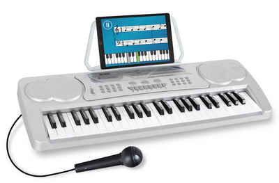 McGrey Home Keyboard BK-4910 Kinder Einsteigerkeyboard mit 49 Tasten, (2 tlg., inkl. Mikrofon für Gesang und Notenständer), mit 16 Sounds, 10 Rhythmen und Lernfunktion