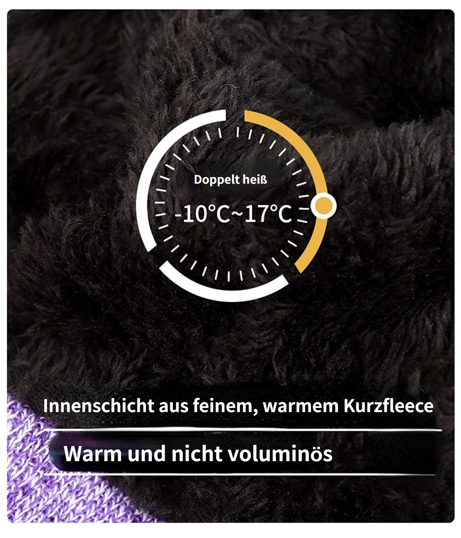 Blusmart Mütze & Schal Wintermütze-Schal-Handschuh-Set (Damen Herren, Gestrickte Touchscreen-Handschuhe) Beanie-Skimütze im 3er-Set – Bild 5 von 5
