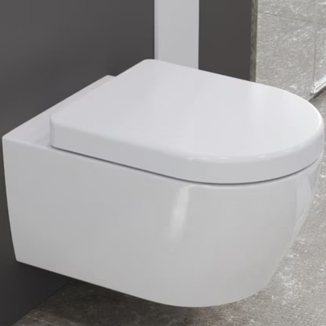 Aqua Bagno Tiefspül-WC Spülrandlose Toilette Wand-WC abnehmbarer Sitz mit S günstig online kaufen