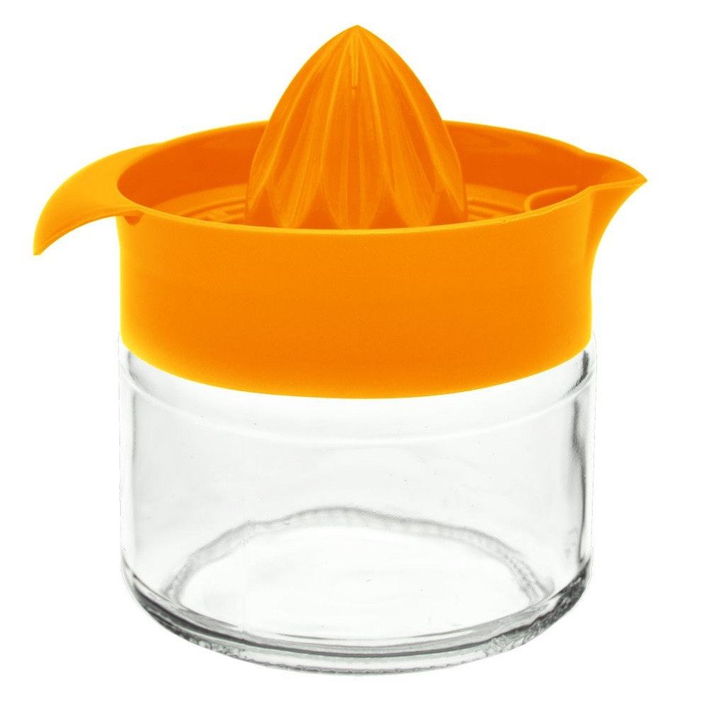 Orion Group Zitruspresse Manuell 300ml mit Glasbehälter, Griff und Ausgießer, spülmaschinengeeignet, mit Saftbehälter