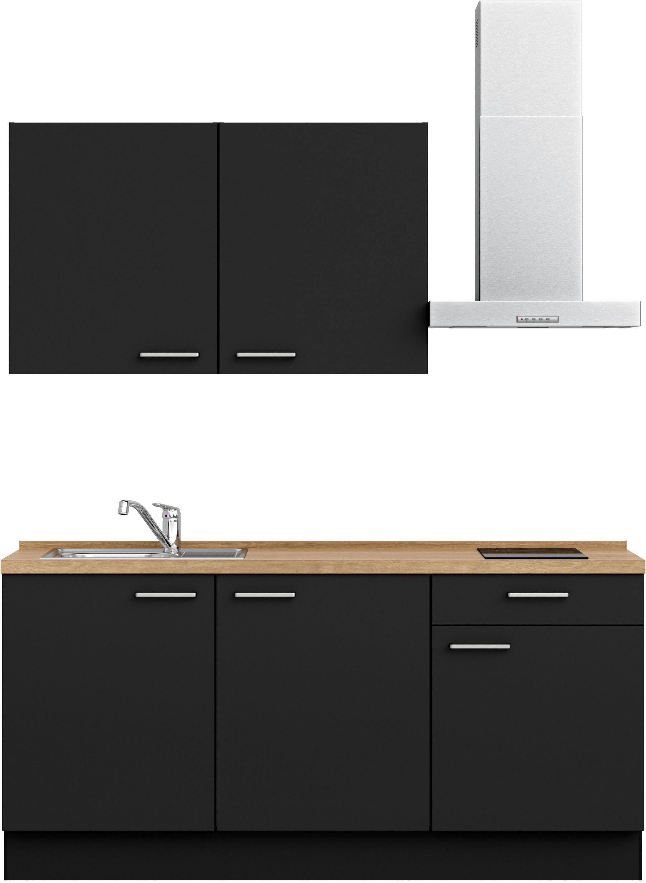 nobilia® Küchenzeile "Touch basic", vormontiert, Ausrichtung wählbar, Breite 180 cm, mit E-Geräten