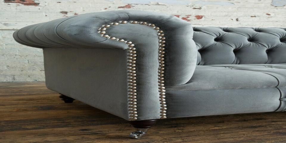 JVmoebel Sofa Chesterfield Designer Sofa mit hochwertigem Stoffbezug, Made in Europa