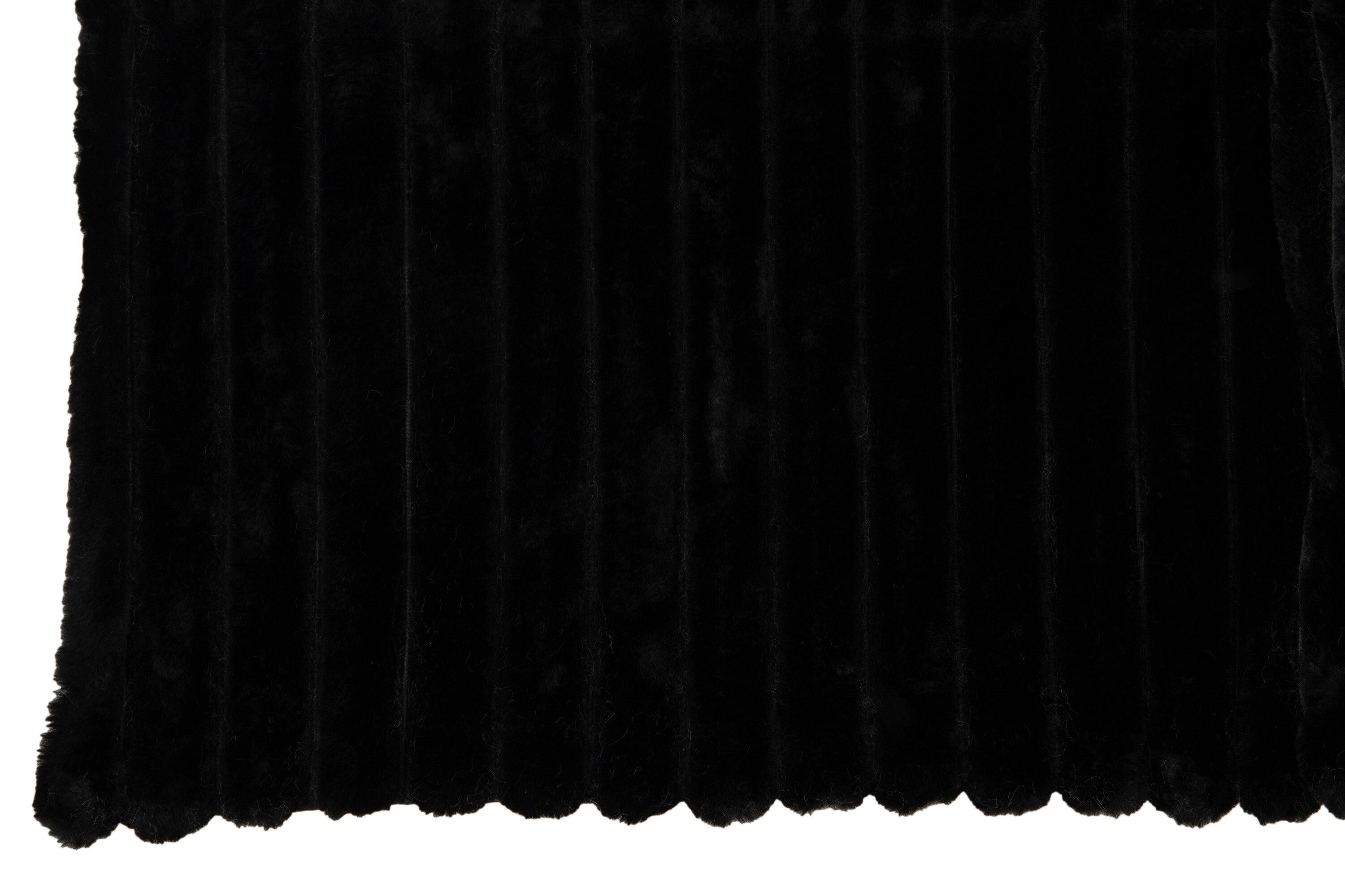 Decke in GILDE Polyester 2er-Set Cord' schwarz Dekoobjekt 'Plaid
